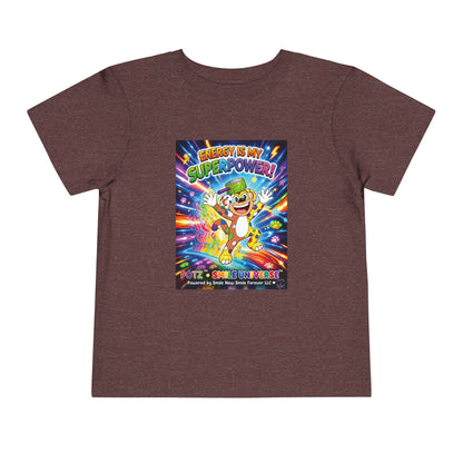 Potz™ Toddler Short Sleeve Tee – "Energy is My Superpower!" Graphic Tee | Smile Universe Collection