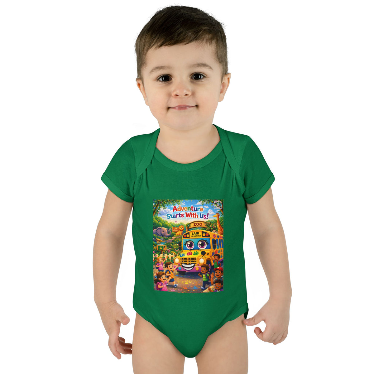 Lani™ Infant Baby Rib Bodysuit – "Adventure Starts With Us!" Graphic