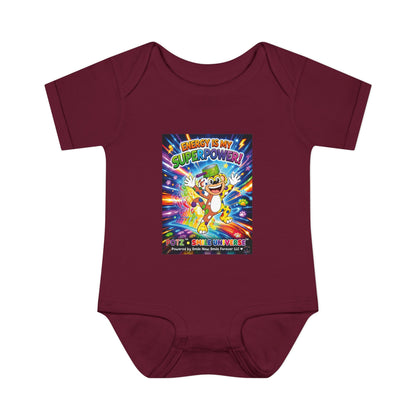 Potz™ Infant Baby Rib Bodysuit – "Energy is My Superpower!" Graphic Onesie | Smile Universe Collection