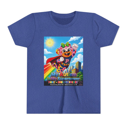 Panz™ Youth Short Sleeve Tee – "My Autism is My Superpower" Graphic | Smile Universe Collection