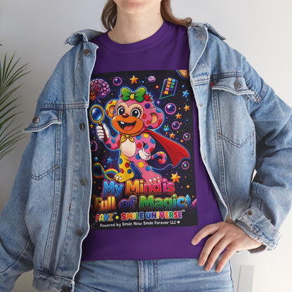 Panz™ Unisex Heavy Cotton™ Tee – "My Mind is Full of Magic" Graphic | Smile Universe Collection
