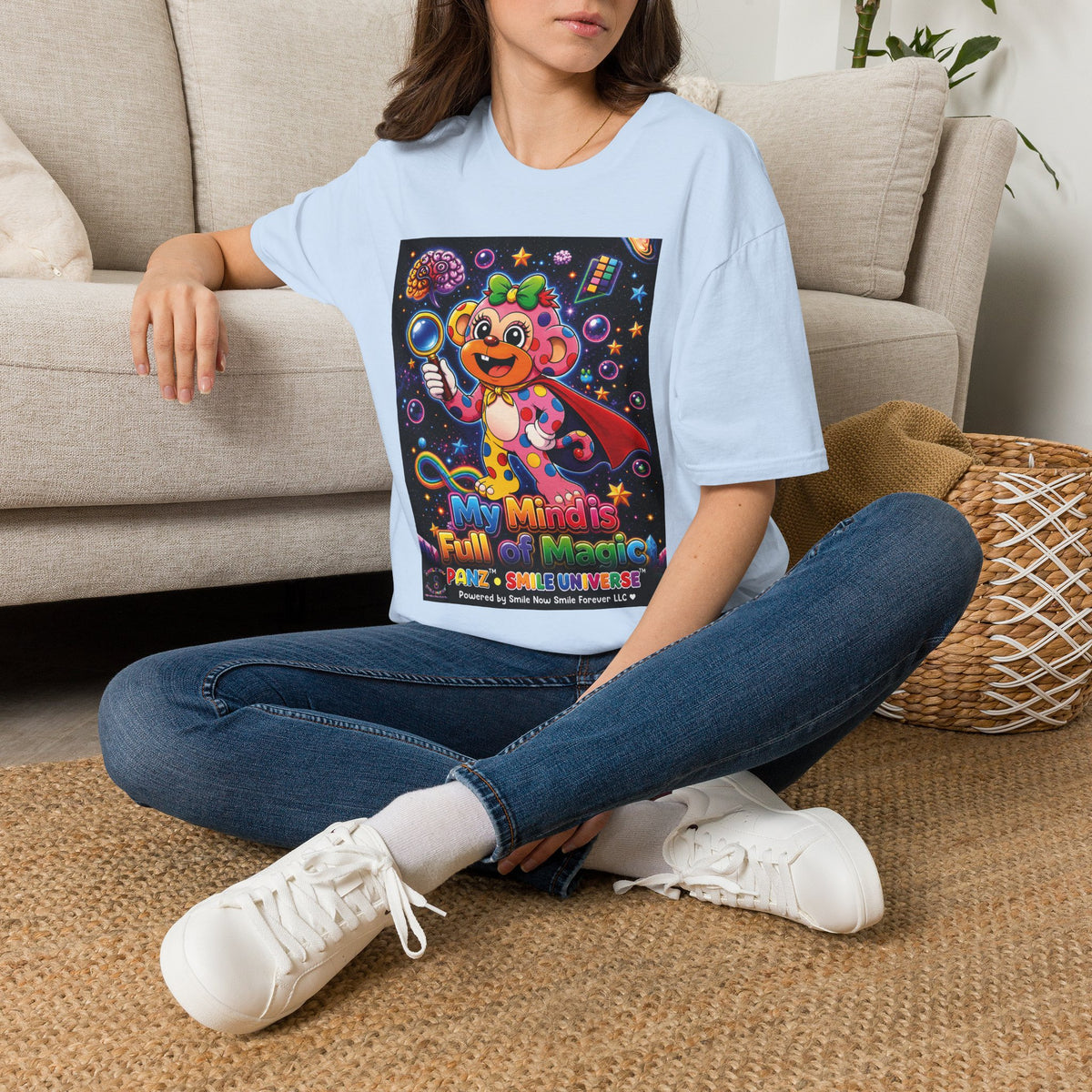 Panz™ Unisex Softstyle T-Shirt – "My Mind is Full of Magic" Graphic | Smile Universe Collection