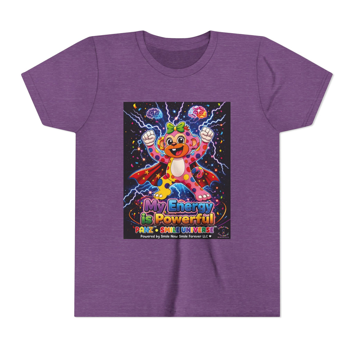 Panz™ Youth Short Sleeve Tee – "My Energy is Powerful" Graphic Tee | Smile Universe Collection