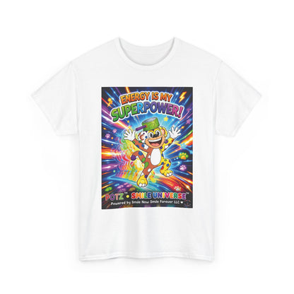 Potz™ Unisex Heavy Cotton™ Tee – "Energy is My Superpower!" Graphic Tee | Smile Universe Collection