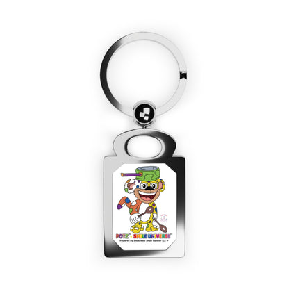 Potz™ Rectangle Photo Keyring – Playful Graphic Keychain | Smile Universe Collection