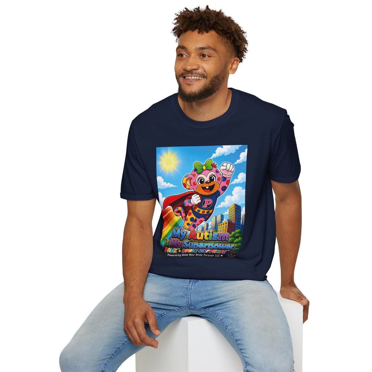 Panz™ Unisex Softstyle T-Shirt – "My Autism is My Superpower" Graphic | Smile Universe Collection