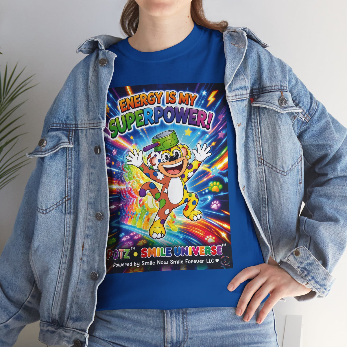 Potz™ Unisex Heavy Cotton™ Tee – "Energy is My Superpower!" Graphic Tee | Smile Universe Collection