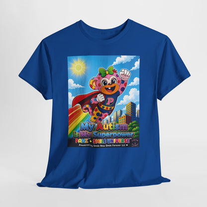 Panz™ Unisex Heavy Cotton™ Tee – "My Autism is My Superpower" Graphic | Smile Universe Collection