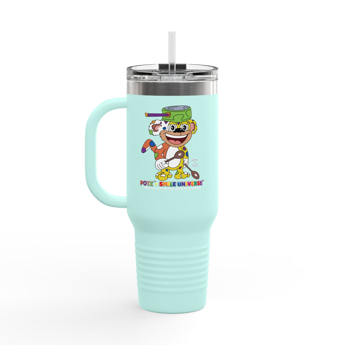 Potz™ Insulated Travel Mug 40oz – Playful Graphic Tumbler | Smile Universe Collection