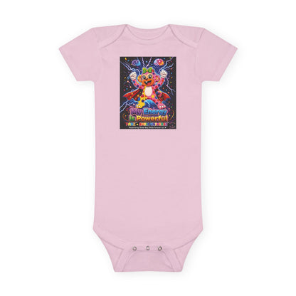 Panz™ Baby Short Sleeve Onesie® – "My Energy is Powerful" Graphic Bodysuit | Smile Universe Collection