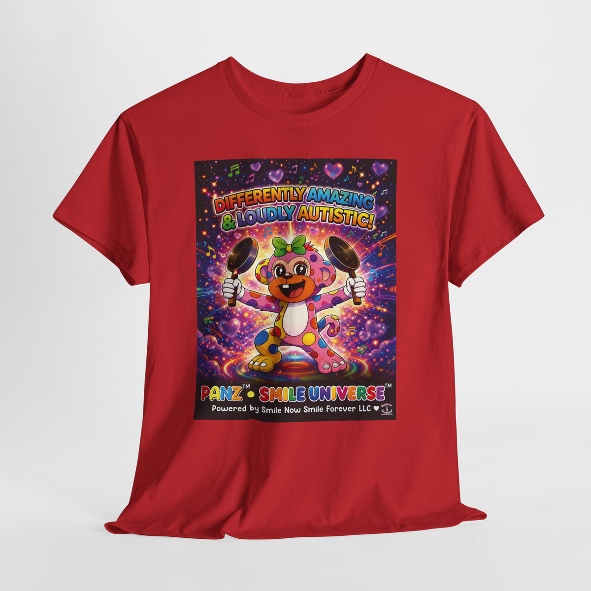 Panz™ Unisex Heavy Cotton™ Tee – "Differently Amazing & Loudly Autistic!" Graphic | Smile Universe Collection