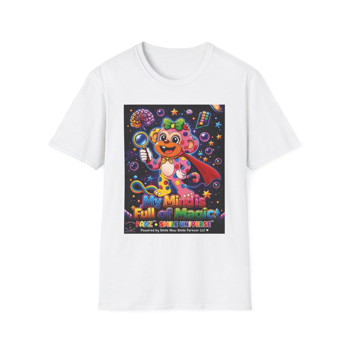 Panz™ Unisex Softstyle T-Shirt – "My Mind is Full of Magic" Graphic | Smile Universe Collection