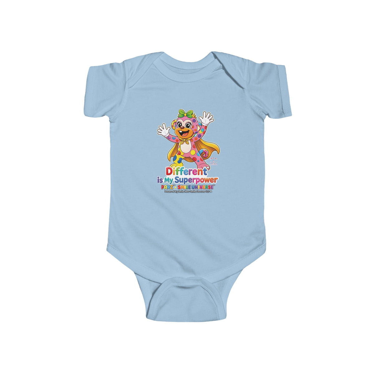 Panz™ Infant Fine Jersey Bodysuit – "Different is My Superpower" Graphic | Smile Universe Collection