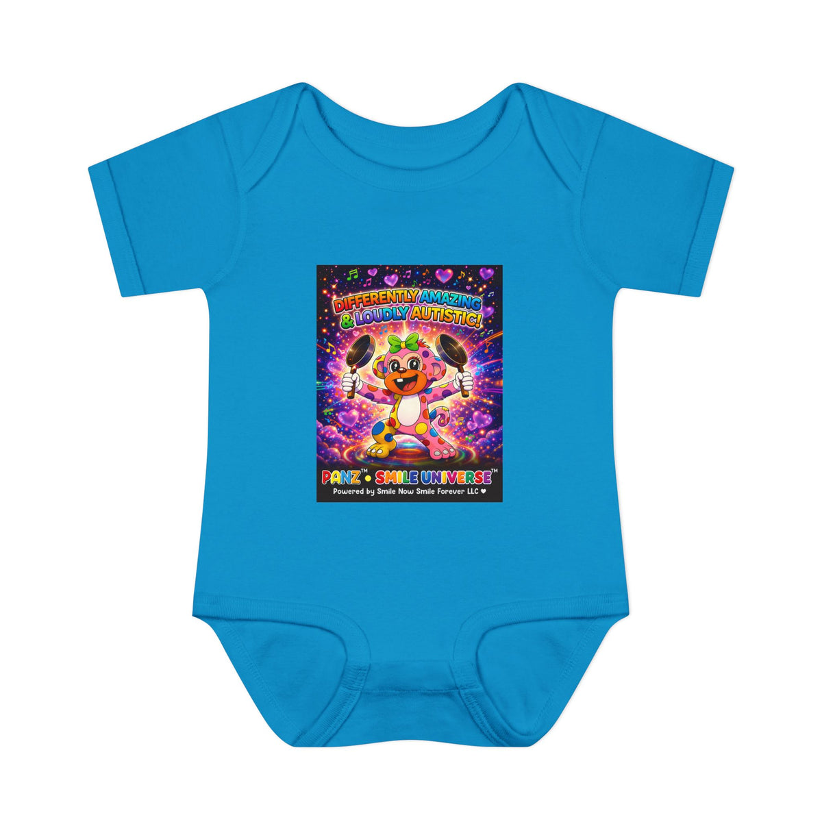 Panz™ Infant Baby Rib Bodysuit – "Differently Amazing & Loudly Autistic!" Graphic | Smile Universe Collection