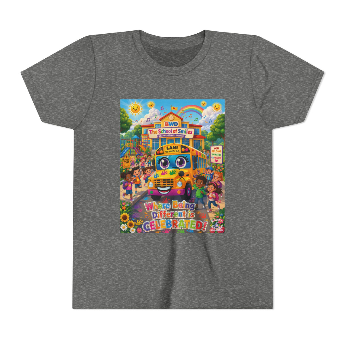 Lani™ Youth Short Sleeve Tee – "Where Being Different is CELEBRATED!" Graphic Shirt