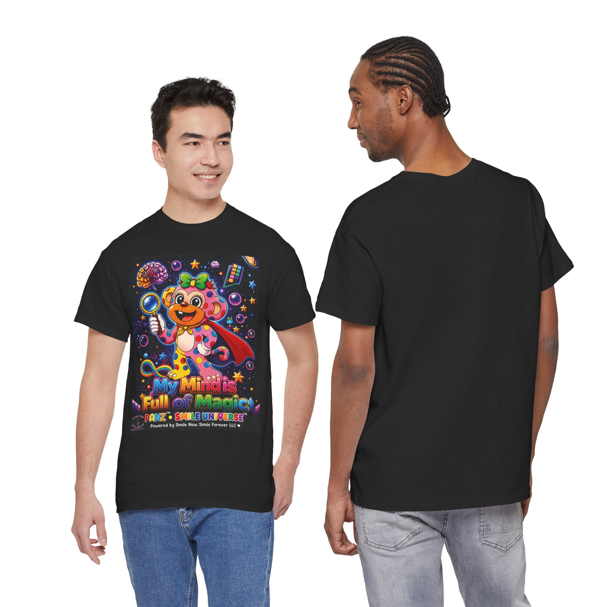 Panz™ Unisex Heavy Cotton™ Tee – "My Mind is Full of Magic" Graphic | Smile Universe Collection