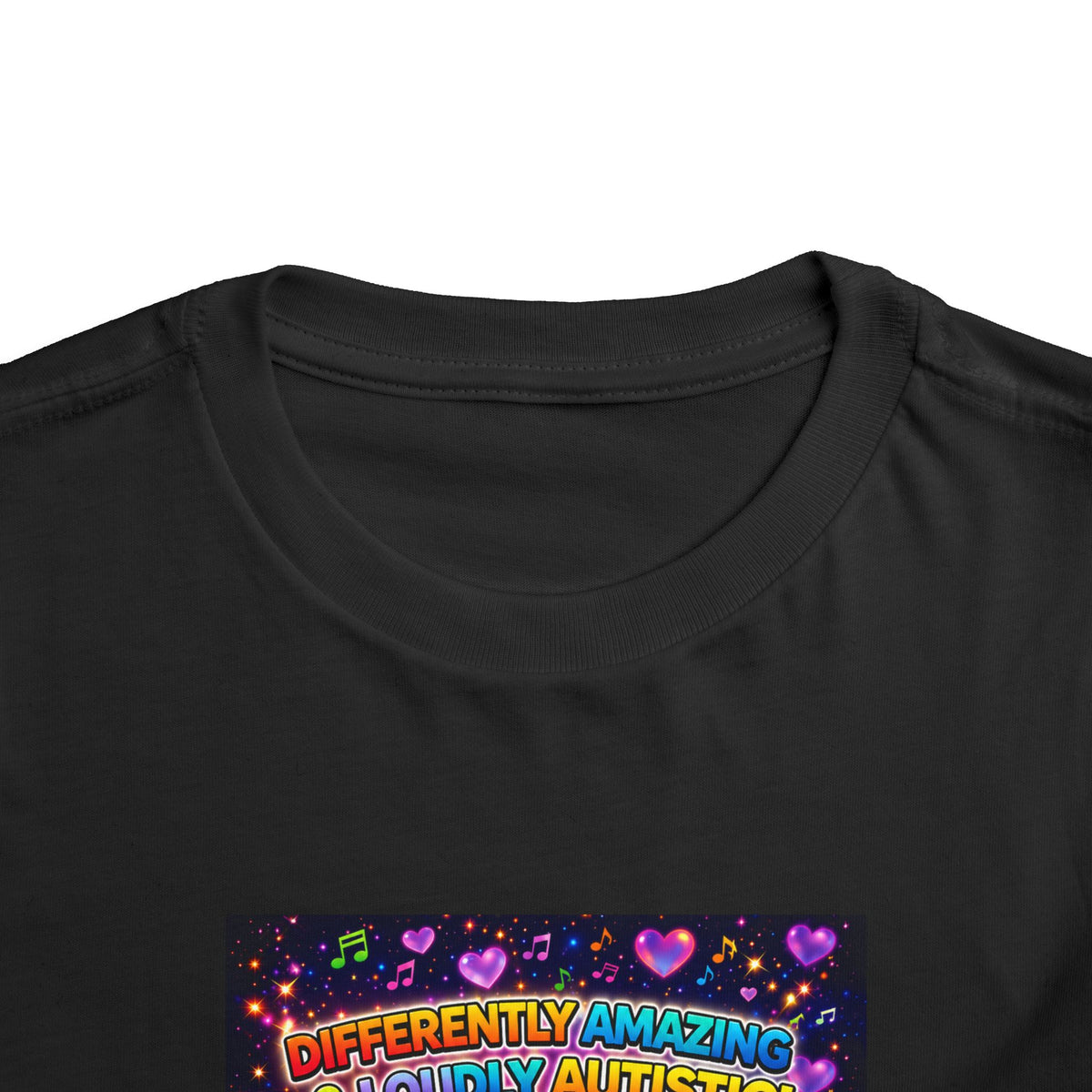 Panz™ Toddler Short Sleeve Tee – "Differently Amazing & Loudly Autistic!" Graphic | Smile Universe Collection