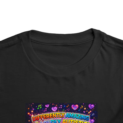 Panz™ Toddler Short Sleeve Tee – "Differently Amazing & Loudly Autistic!" Graphic | Smile Universe Collection