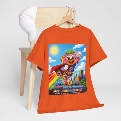Panz™ Unisex Heavy Cotton™ Tee – "My Autism is My Superpower" Graphic | Smile Universe Collection