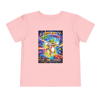 Potz™ Toddler Short Sleeve Tee – "Energy is My Superpower!" Graphic Tee | Smile Universe Collection
