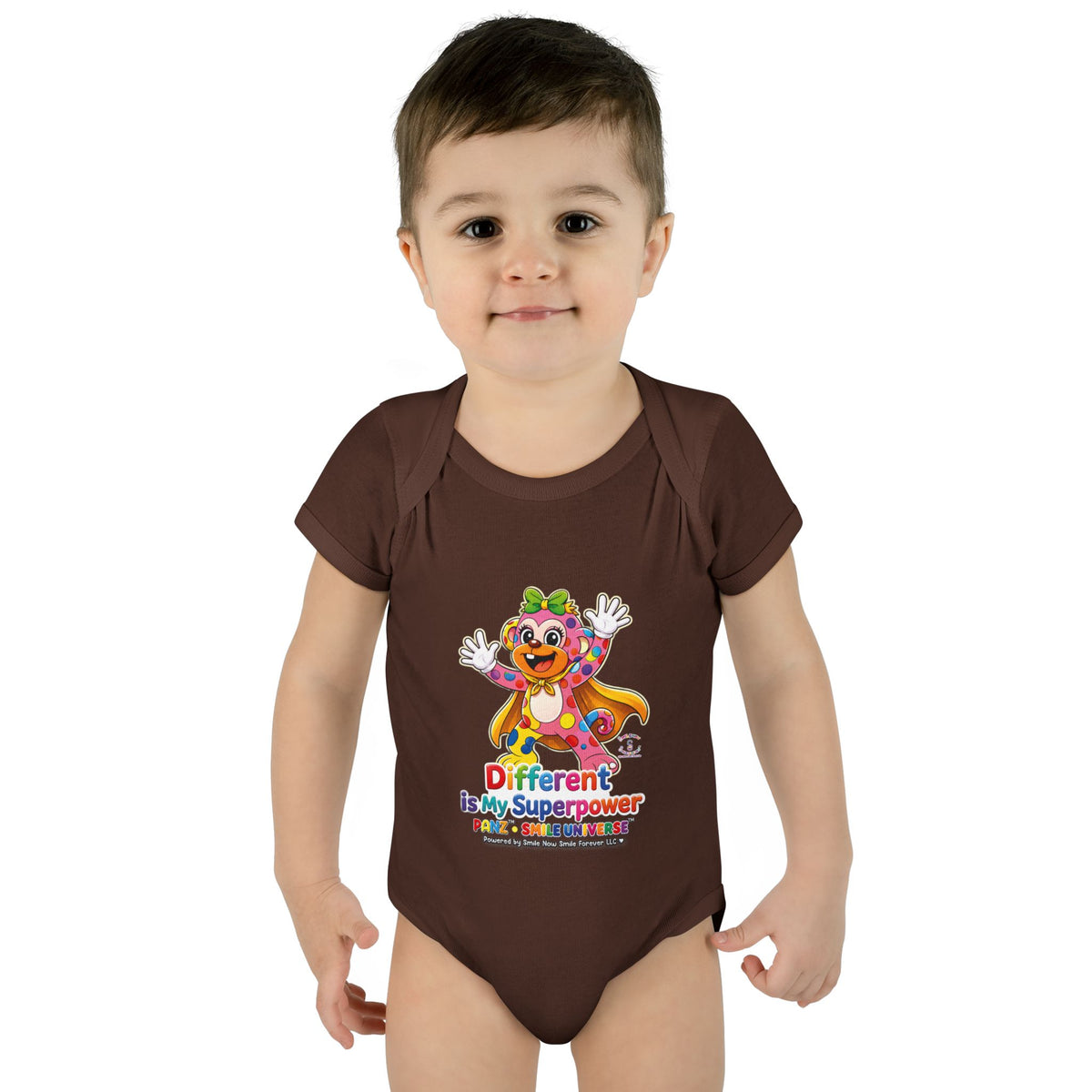 Panz™ Infant Baby Rib Bodysuit – "Different is My Superpower" Graphic | Smile Universe Collection