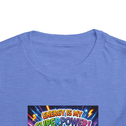 Potz™ Toddler Short Sleeve Tee – "Energy is My Superpower!" Graphic Tee | Smile Universe Collection