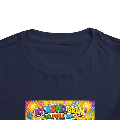 Potz™ Toddler Short Sleeve Tee – "My ADHD Brain is Full of Brilliant Ideas!" Graphic Tee | Smile Universe Collection