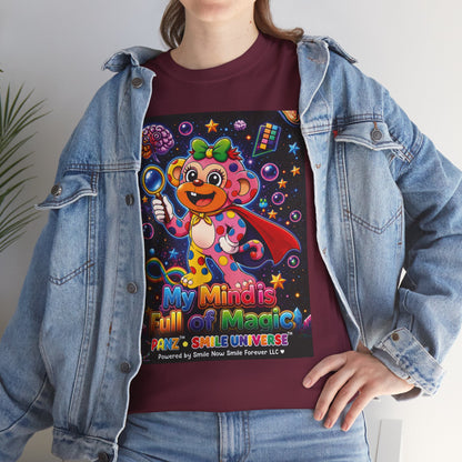 Panz™ Unisex Heavy Cotton™ Tee – "My Mind is Full of Magic" Graphic | Smile Universe Collection