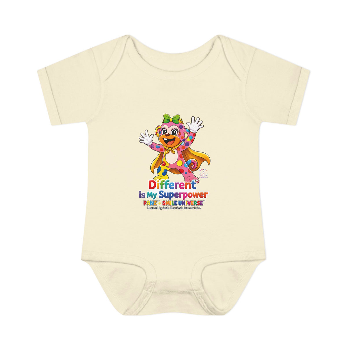 Panz™ Infant Baby Rib Bodysuit – "Different is My Superpower" Graphic | Smile Universe Collection