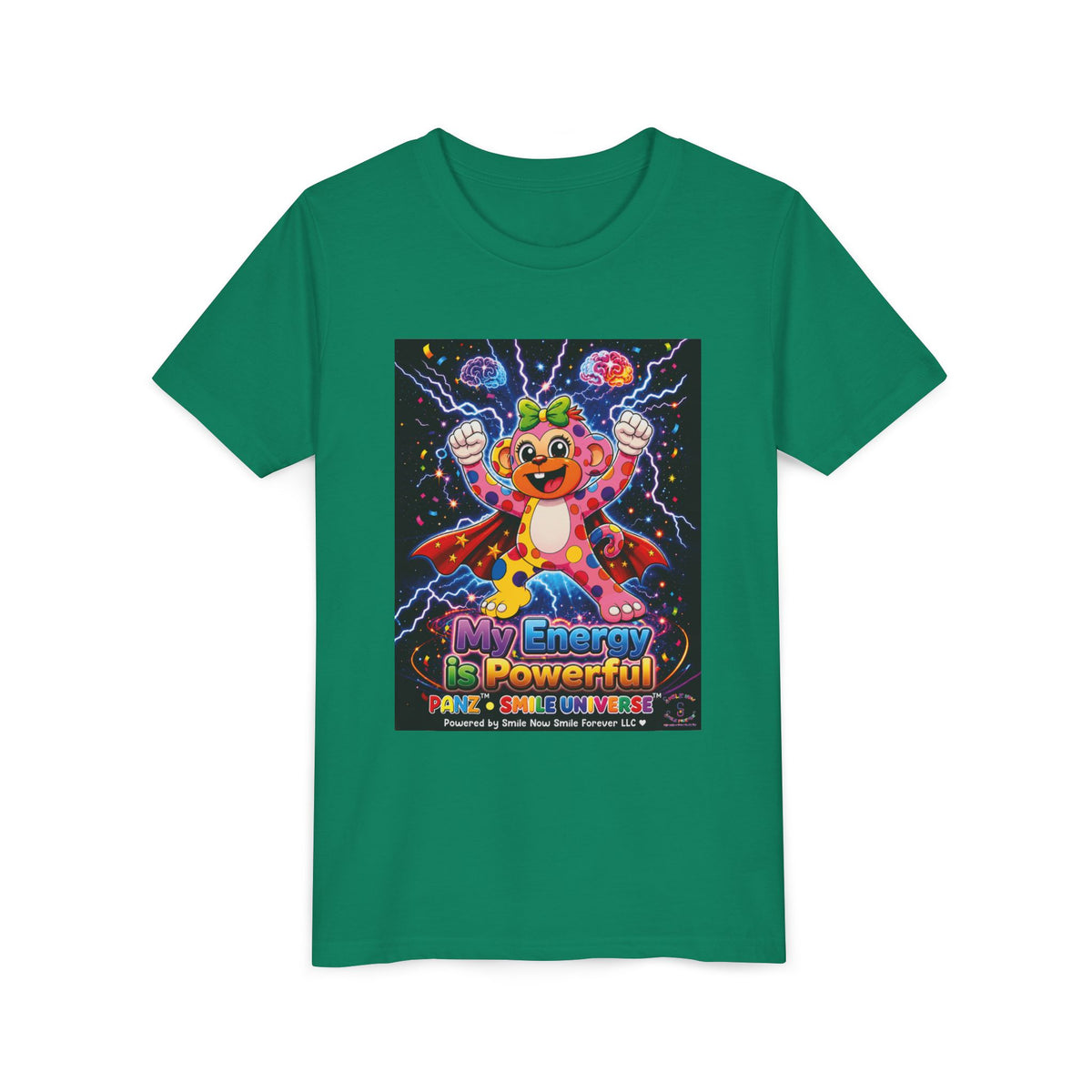 Panz™ Youth Short Sleeve Tee – "My Energy is Powerful" Graphic Tee | Smile Universe Collection