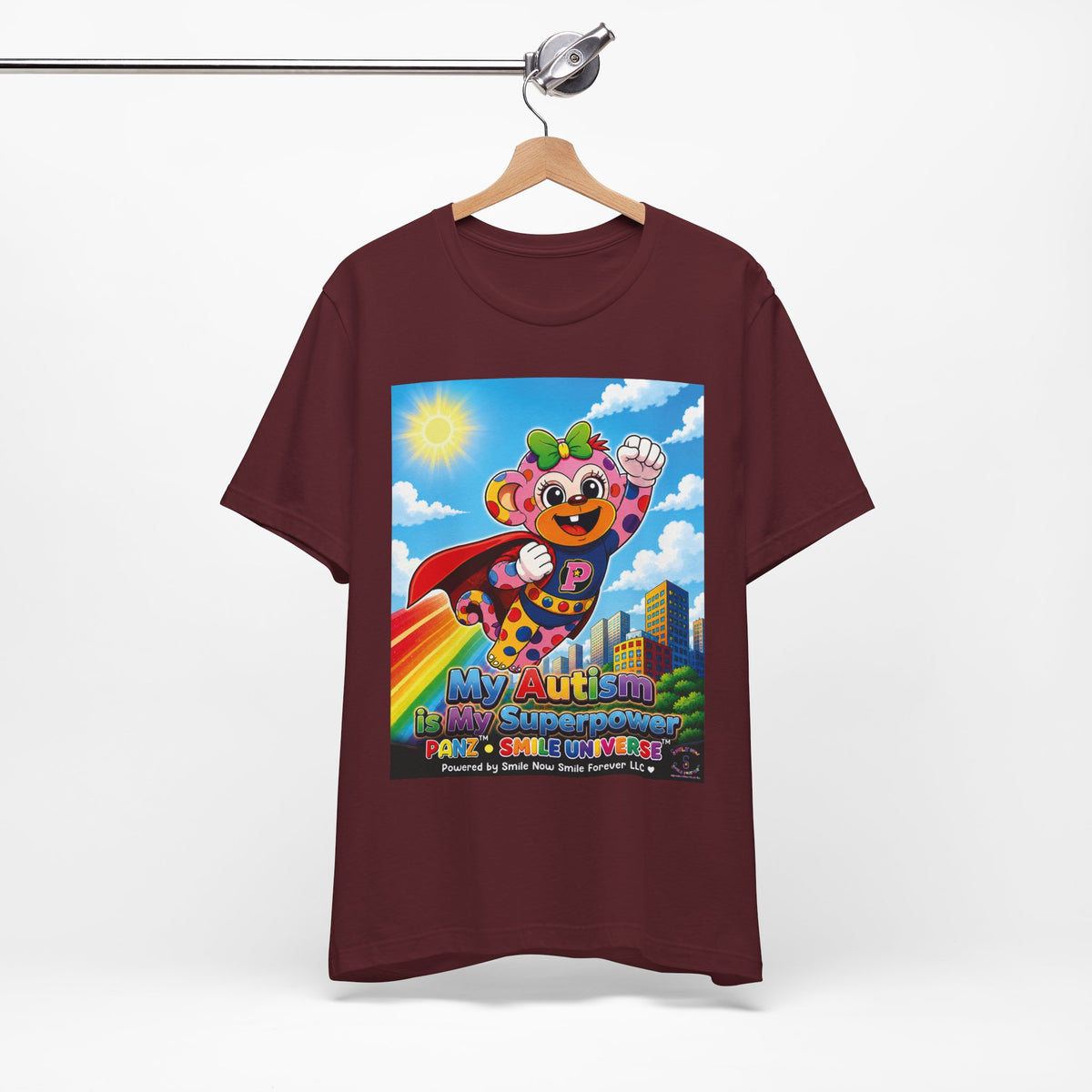 Panz™ Unisex Jersey Short Sleeve Tee – "My Autism is My Superpower" Graphic | Smile Universe Collection