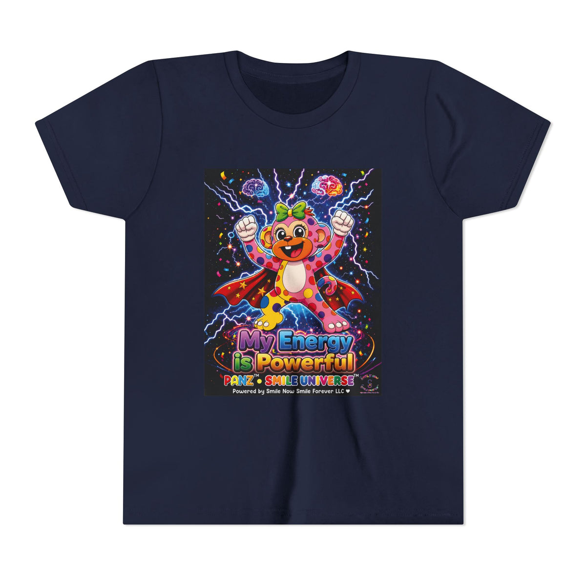 Panz™ Youth Short Sleeve Tee – "My Energy is Powerful" Graphic Tee | Smile Universe Collection