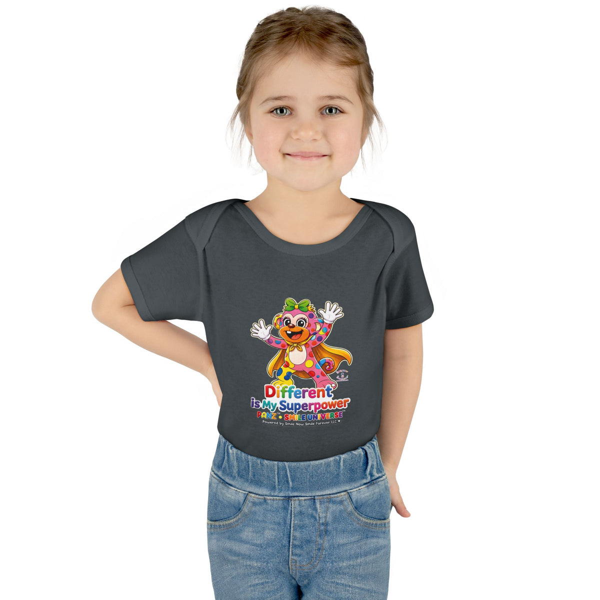 Panz™ Infant Baby Rib Bodysuit – "Different is My Superpower" Graphic | Smile Universe Collection