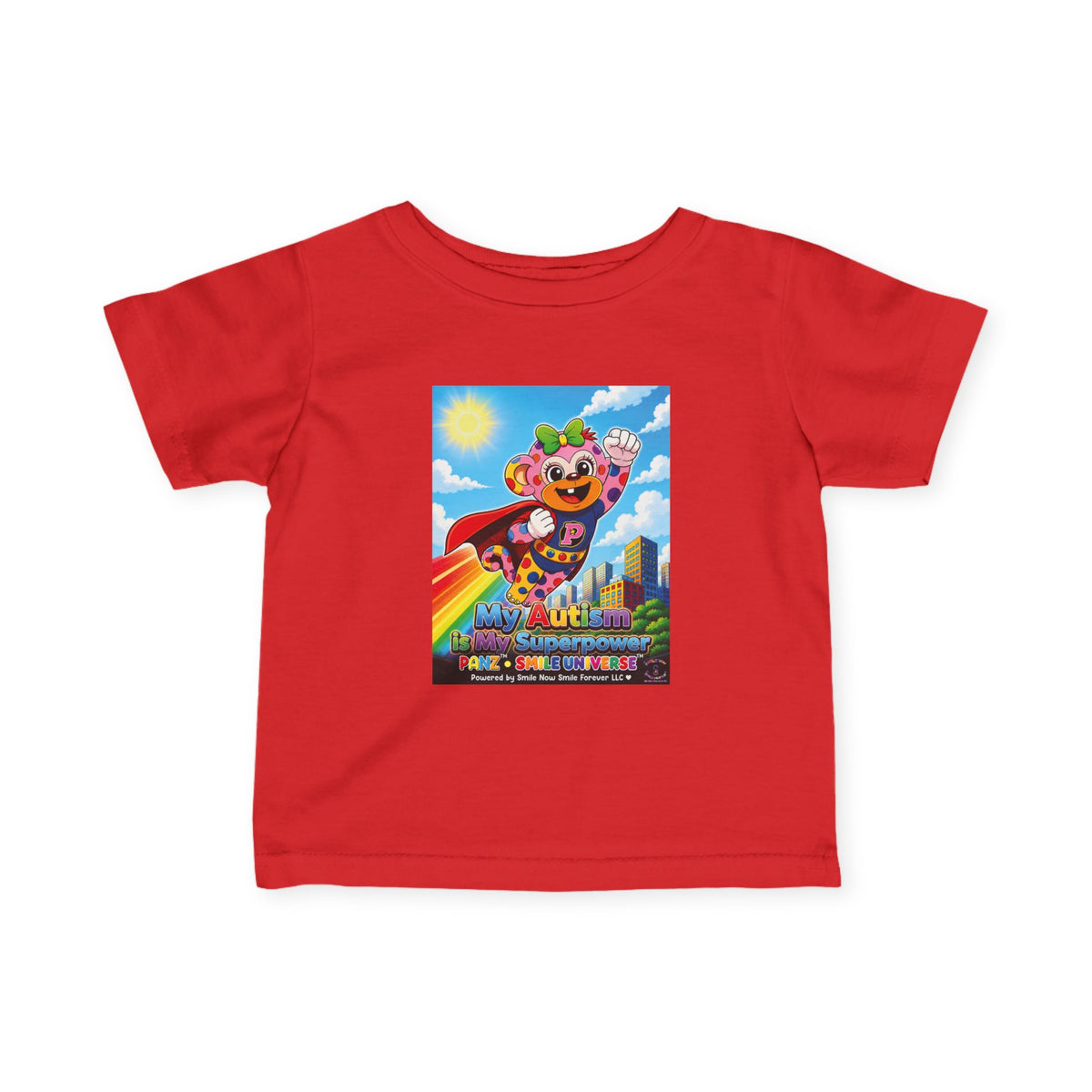 Panz™ Infant Fine Jersey Tee – "My Autism is My Superpower" Graphic | Smile Universe Collection
