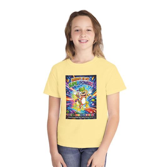 Potz™ Youth Midweight Tee – "Energy is My Superpower!" Graphic Tee | Smile Universe Collection