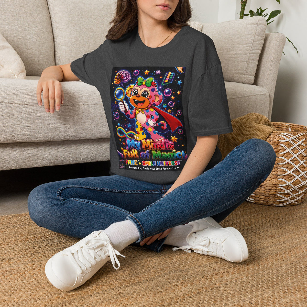 Panz™ Unisex Softstyle T-Shirt – "My Mind is Full of Magic" Graphic | Smile Universe Collection
