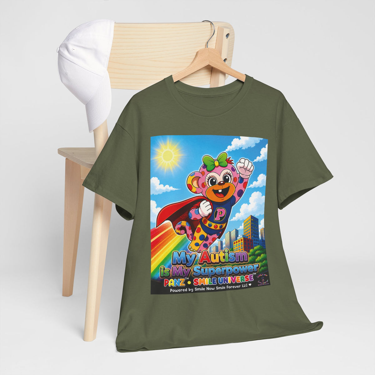 Panz™ Unisex Heavy Cotton™ Tee – "My Autism is My Superpower" Graphic | Smile Universe Collection