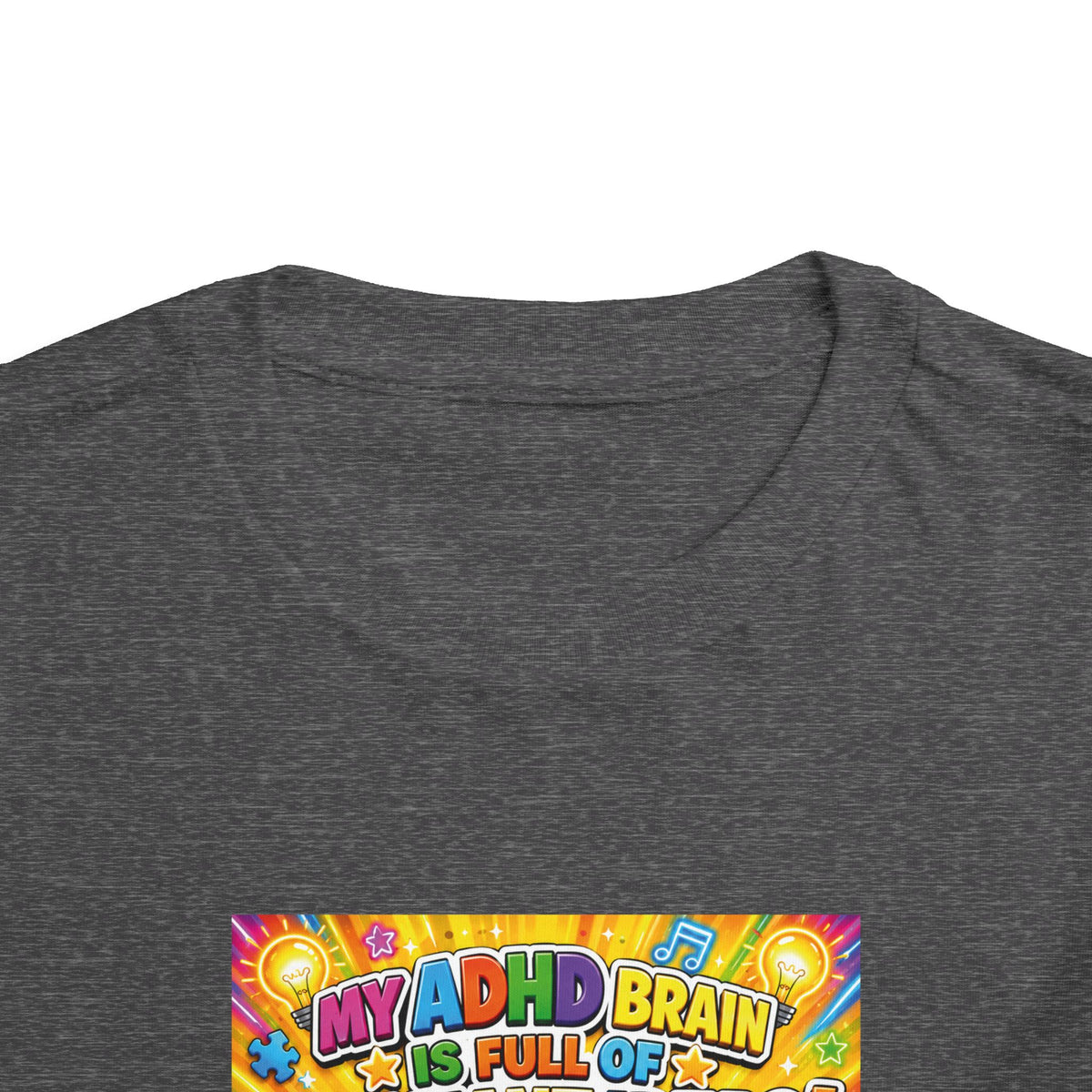 Potz™ Toddler Short Sleeve Tee – "My ADHD Brain is Full of Brilliant Ideas!" Graphic Tee | Smile Universe Collection