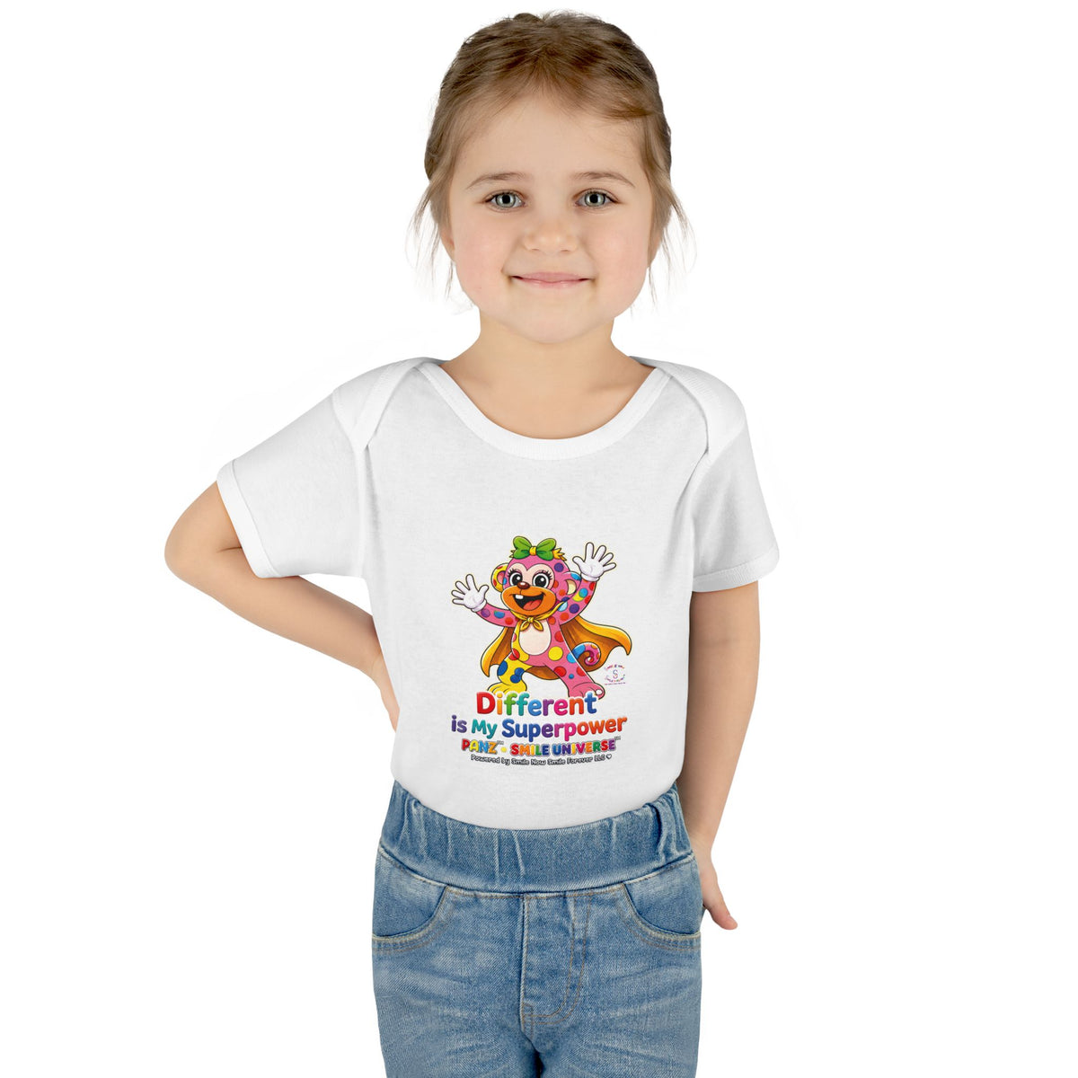 Panz™ Infant Baby Rib Bodysuit – "Different is My Superpower" Graphic | Smile Universe Collection