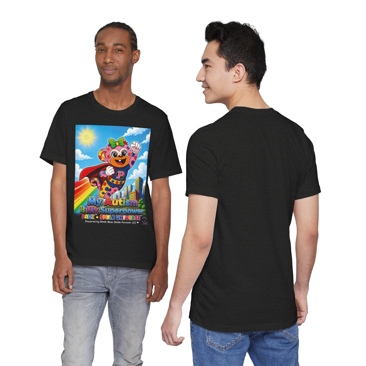 Panz™ Unisex Jersey Short Sleeve Tee – "My Autism is My Superpower" Graphic | Smile Universe Collection