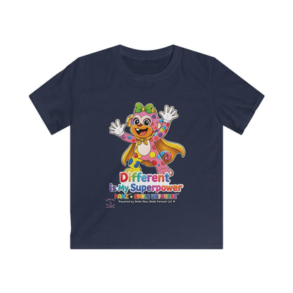 Panz™ Kids Softstyle Tee – "Different is My Superpower" Graphic | Smile Universe