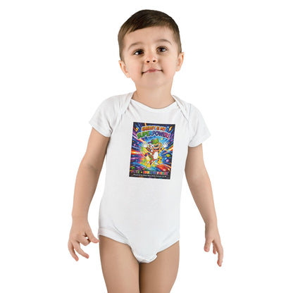 Potz™ Baby Short Sleeve Onesie® – "Energy is My Superpower!" Graphic Bodysuit | Smile Universe Collection