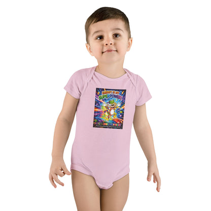 Potz™ Baby Short Sleeve Onesie® – "Energy is My Superpower!" Graphic Bodysuit | Smile Universe Collection