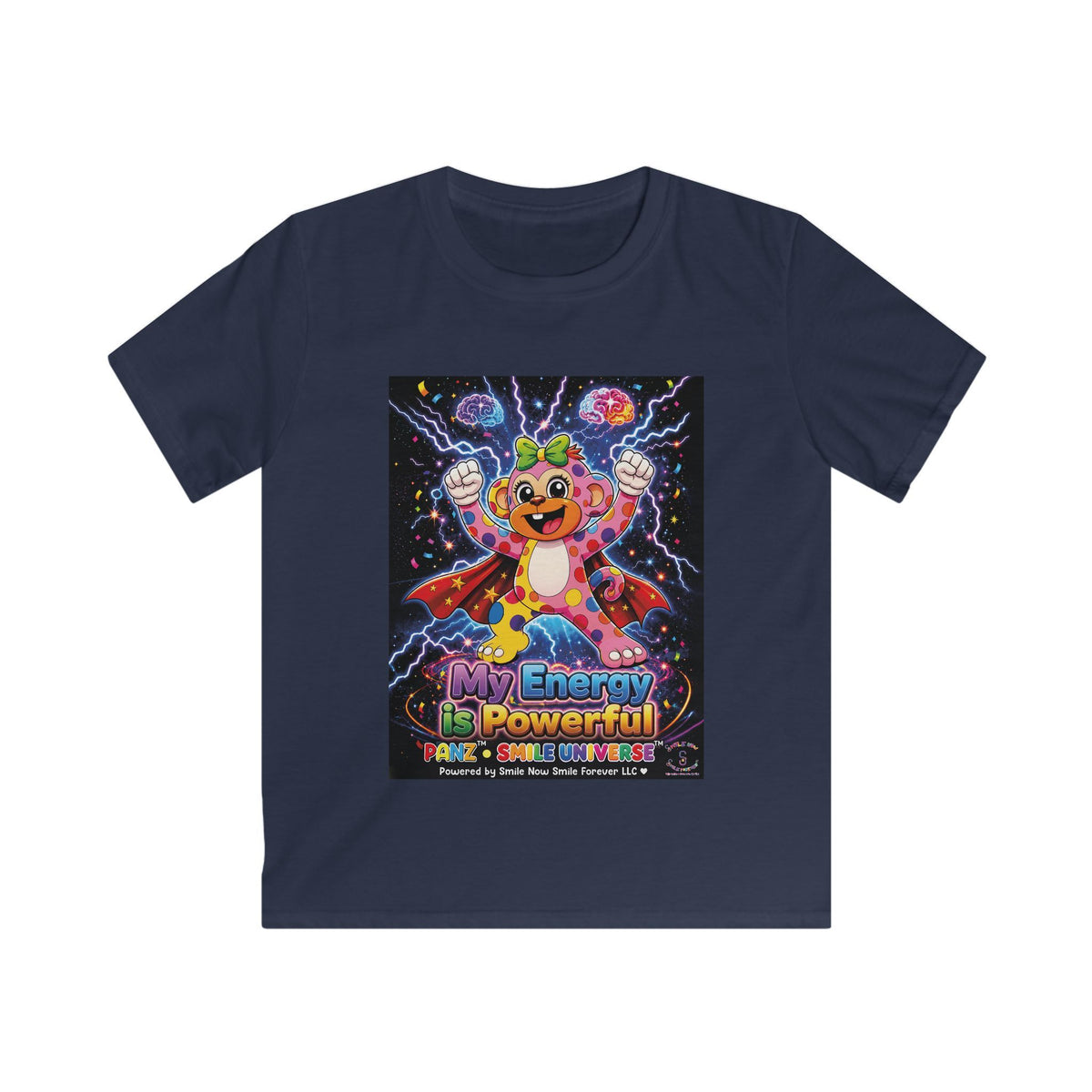Panz™ Kids Softstyle Tee – "My Energy is Powerful" Graphic Tee | Smile Universe Collection