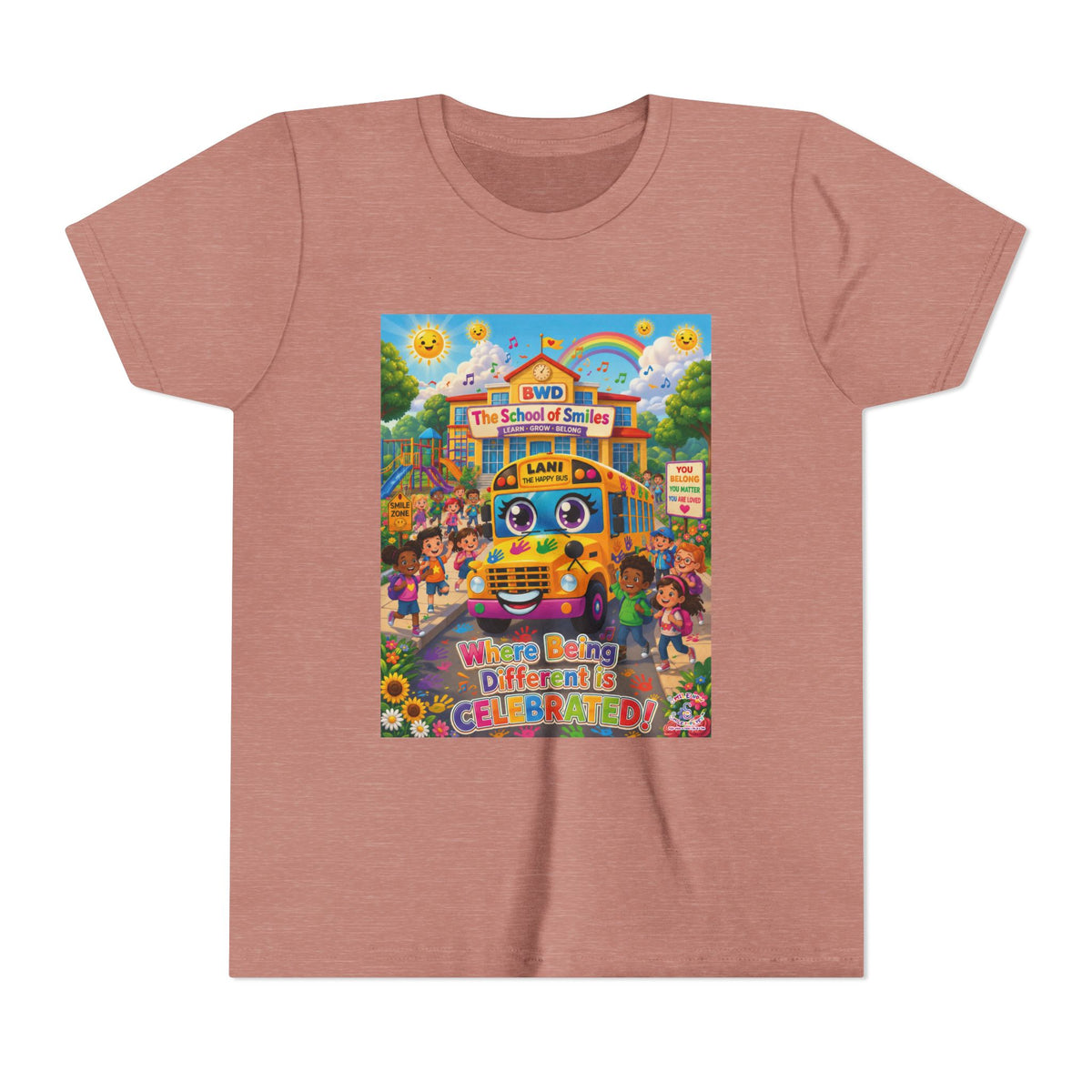 Lani™ Youth Short Sleeve Tee – "Where Being Different is CELEBRATED!" Graphic Shirt
