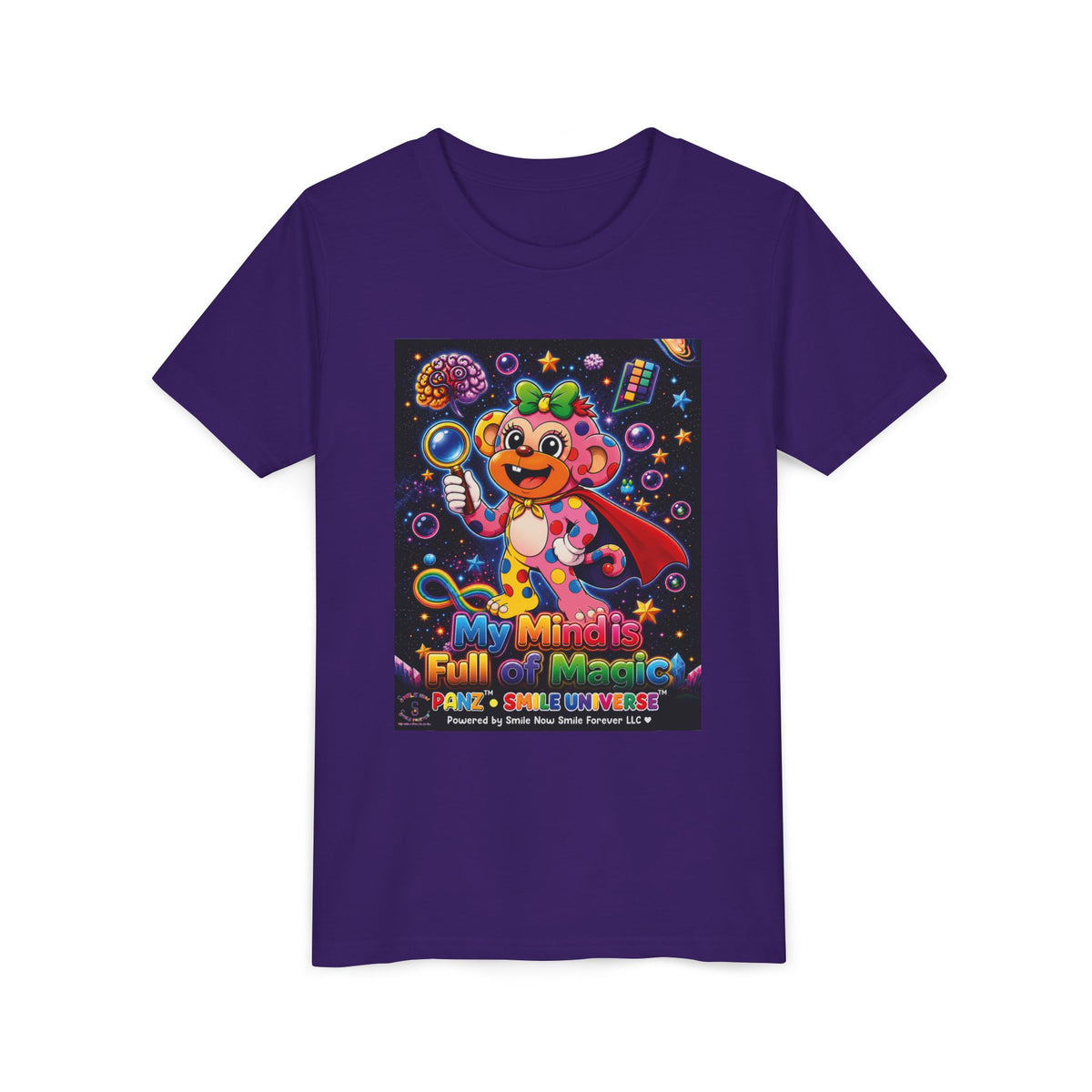 Panz™ Youth Short Sleeve Tee – "My Mind is Full of Magic" Graphic | Smile Universe Collection