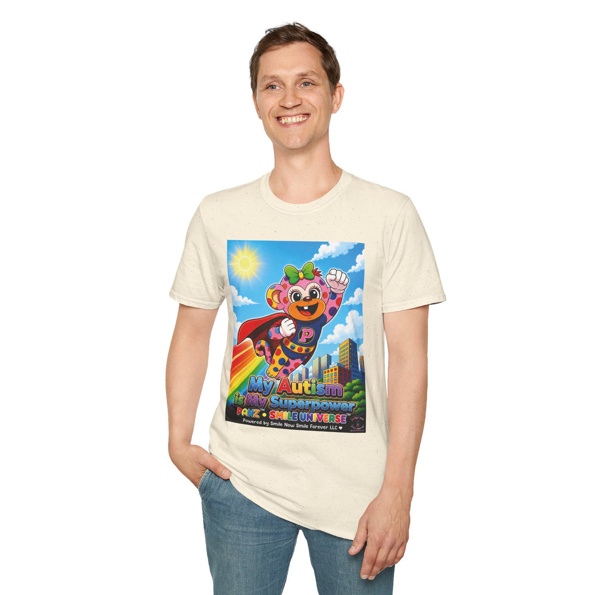 Panz™ Unisex Softstyle T-Shirt – "My Autism is My Superpower" Graphic | Smile Universe Collection