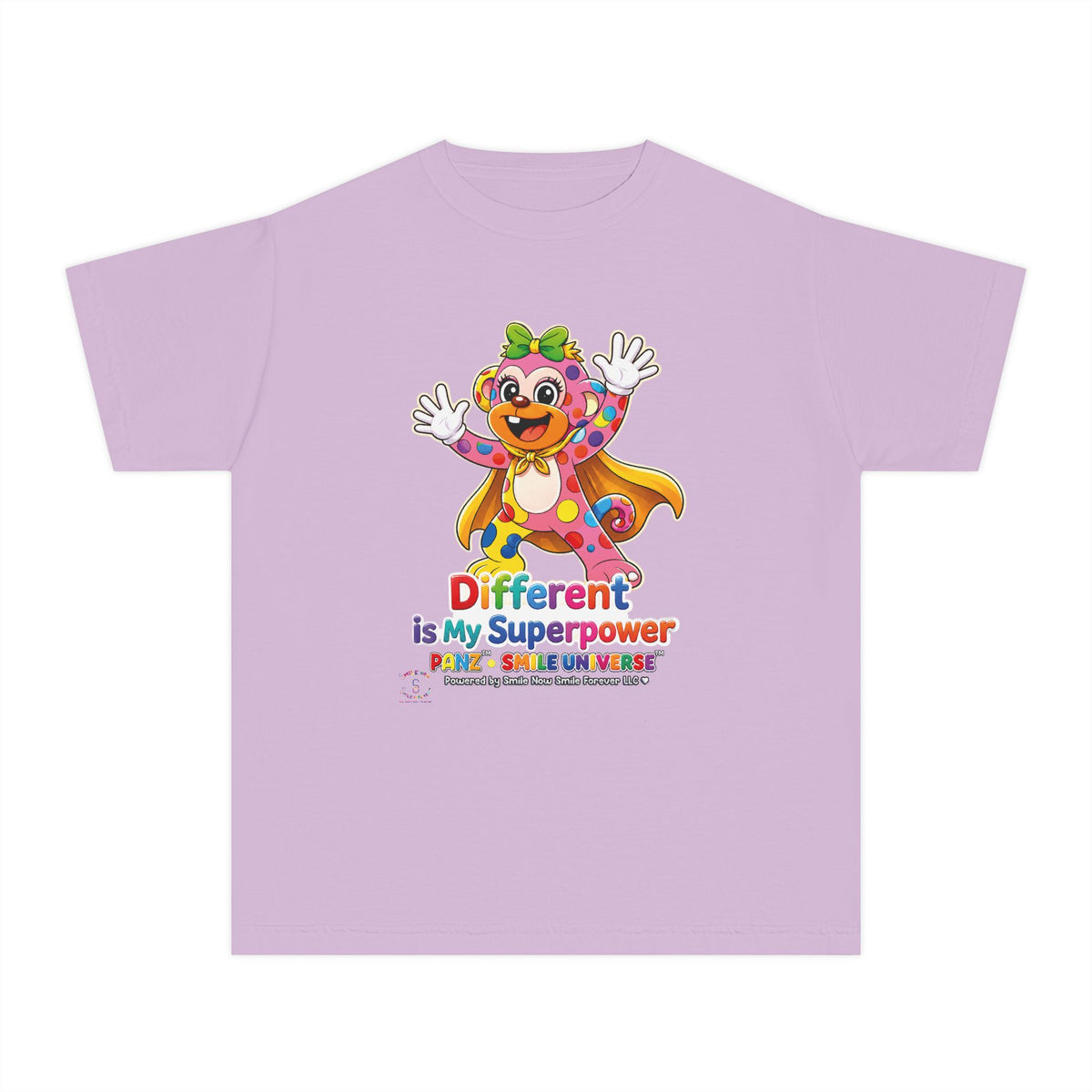 Panz™ Youth Midweight Tee – "Different is My Superpower" Graphic | Smile Universe Collection