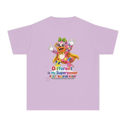 Panz™ Youth Midweight Tee – "Different is My Superpower" Graphic | Smile Universe Collection