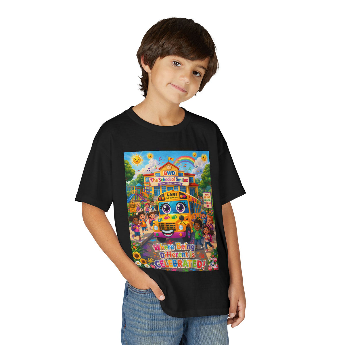 Lani™ Youth DryBlend® T-Shirt – "Where Being Different is CELEBRATED!" Graphic Shirt